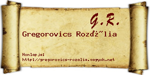 Gregorovics Rozália névjegykártya
